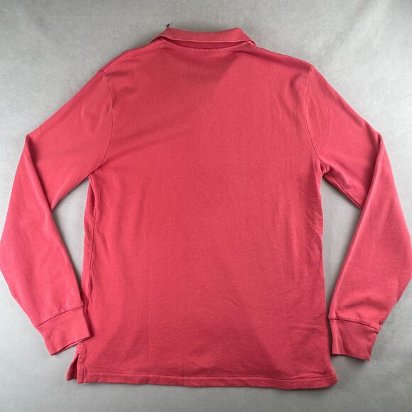 Ralph Lauren Polo Shirt‎ Mens M Classic Red Long Sleeve Embroidered Pony Preppy - Picture 2 of 7